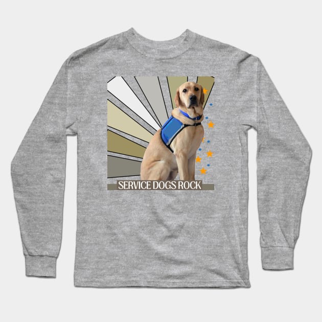 Service Dogs Rock Neutral Long Sleeve T-Shirt by B C Designs